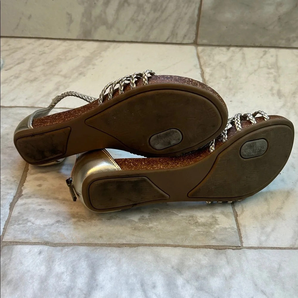 Adam Tucker Braided Metallic Gold Sandals - Picture 4 of 4